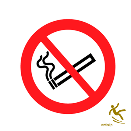 Advarselsklistermärke Rökning förbjuden - Golv/betong - Ø40 cm - R9