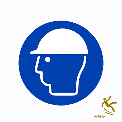 Hjelmkrav-område blå klistermærke antislip - Ø40 cm - R9