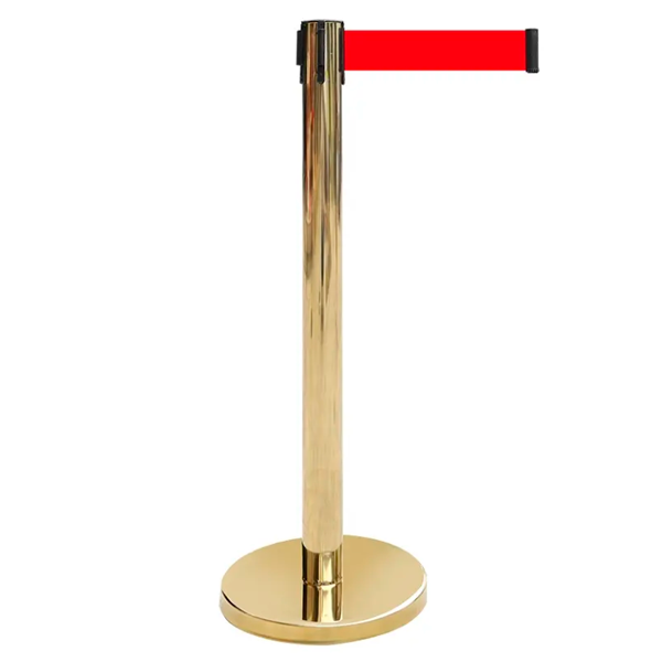 Afzetpalen in Messingkleur met Rood Trekband