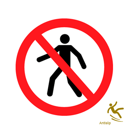 Warnaufkleber für den Boden – 40 cm. Wasserfeste/rutschfeste Aufkleber