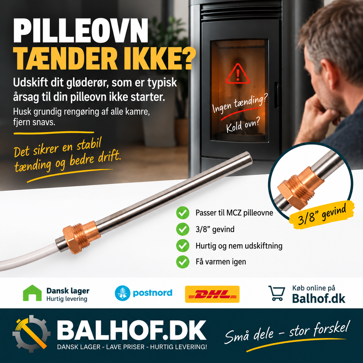 min pilleovn starter ikke. Tænder ikke