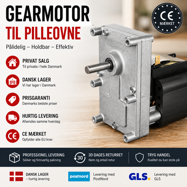 Pilleovn Reservedele gearmotor med prisgaranti Dansk lager